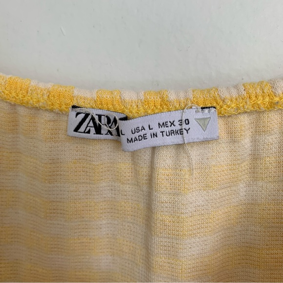 ZARA YELLOW GINGHAM MINI DRESS - Picture 8 of 12